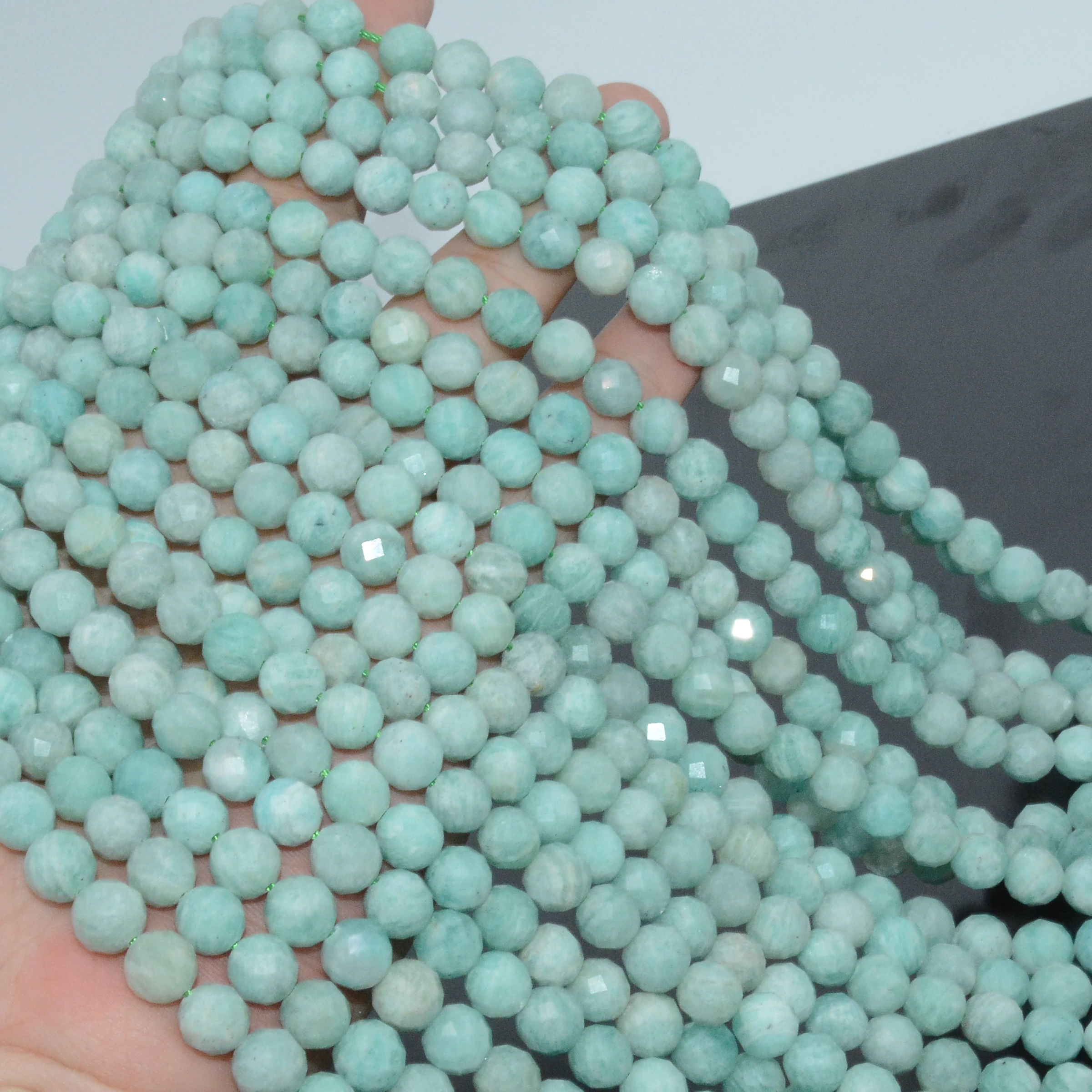 Натуральные светильник ые Граненые Круглые бусины 8 мм из Перу амазонита |