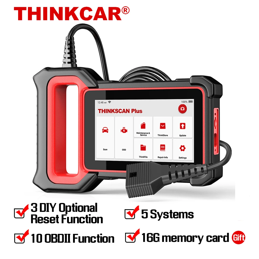 

THINKCAR Thinkscan Plus S4 OBD2 Scanner Auto Diagnostic Tool 5 System Diagnosis Scan 3 Reset Service ODB OBD2 Automotive Scanner