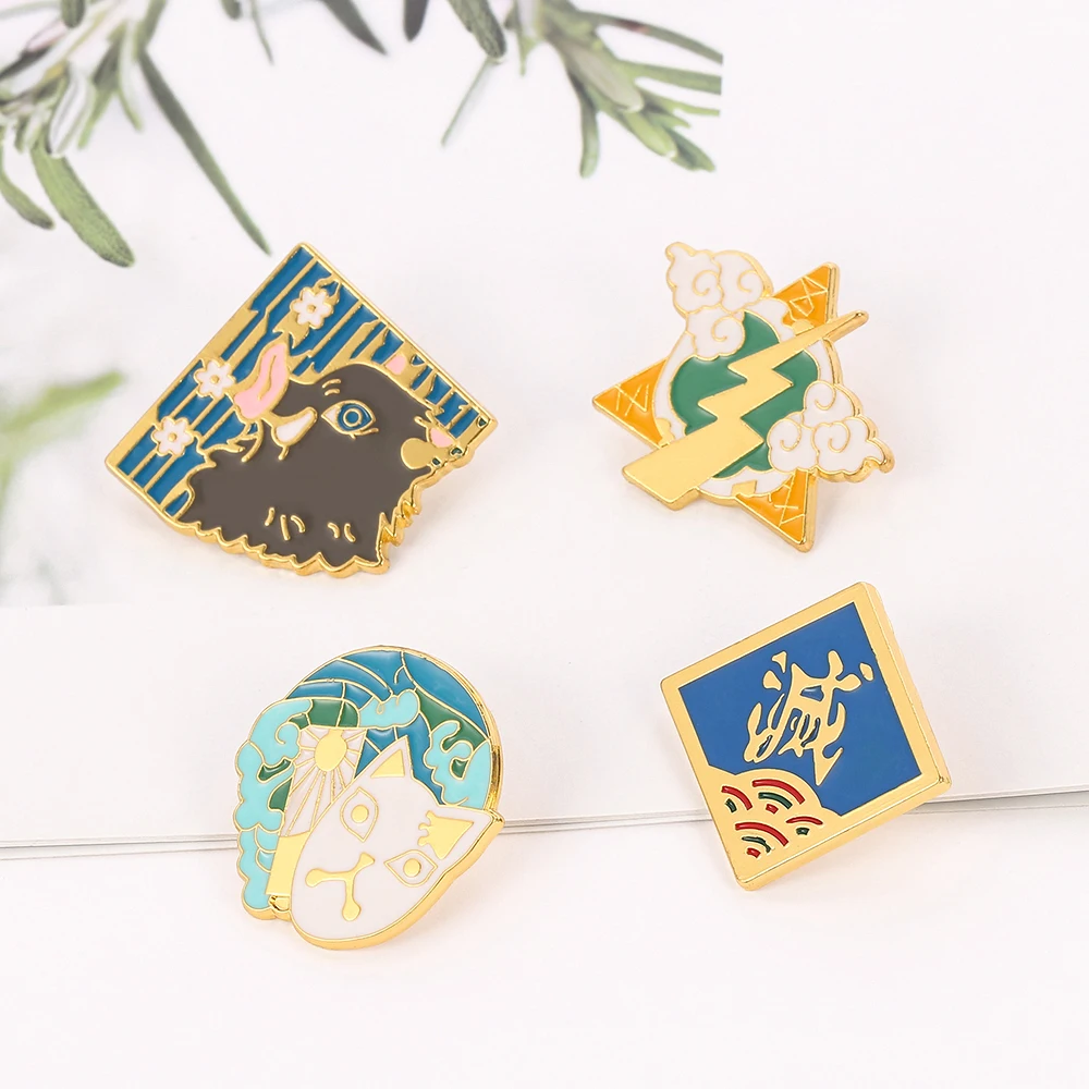 Японская аниме демон Slayer Брошь Косплей Аниме ярмарка аксессуары отворот булавка