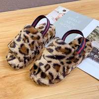 2021 new womens shoes open toed warm comfortable wear cotton slippers outside home furry the bottom of the thick slippers