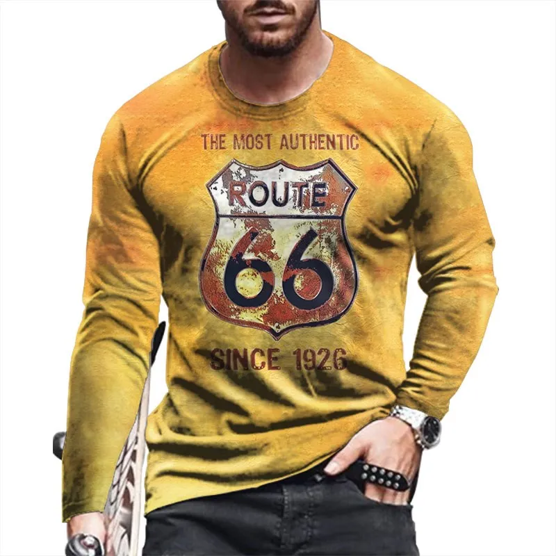 

Mens Cotton Oversized Retro Shirt Summer New Long-Sleeved Shirt 3D Printing Fashion Harajuku Ethnic Alphabet Printing T-Shirt