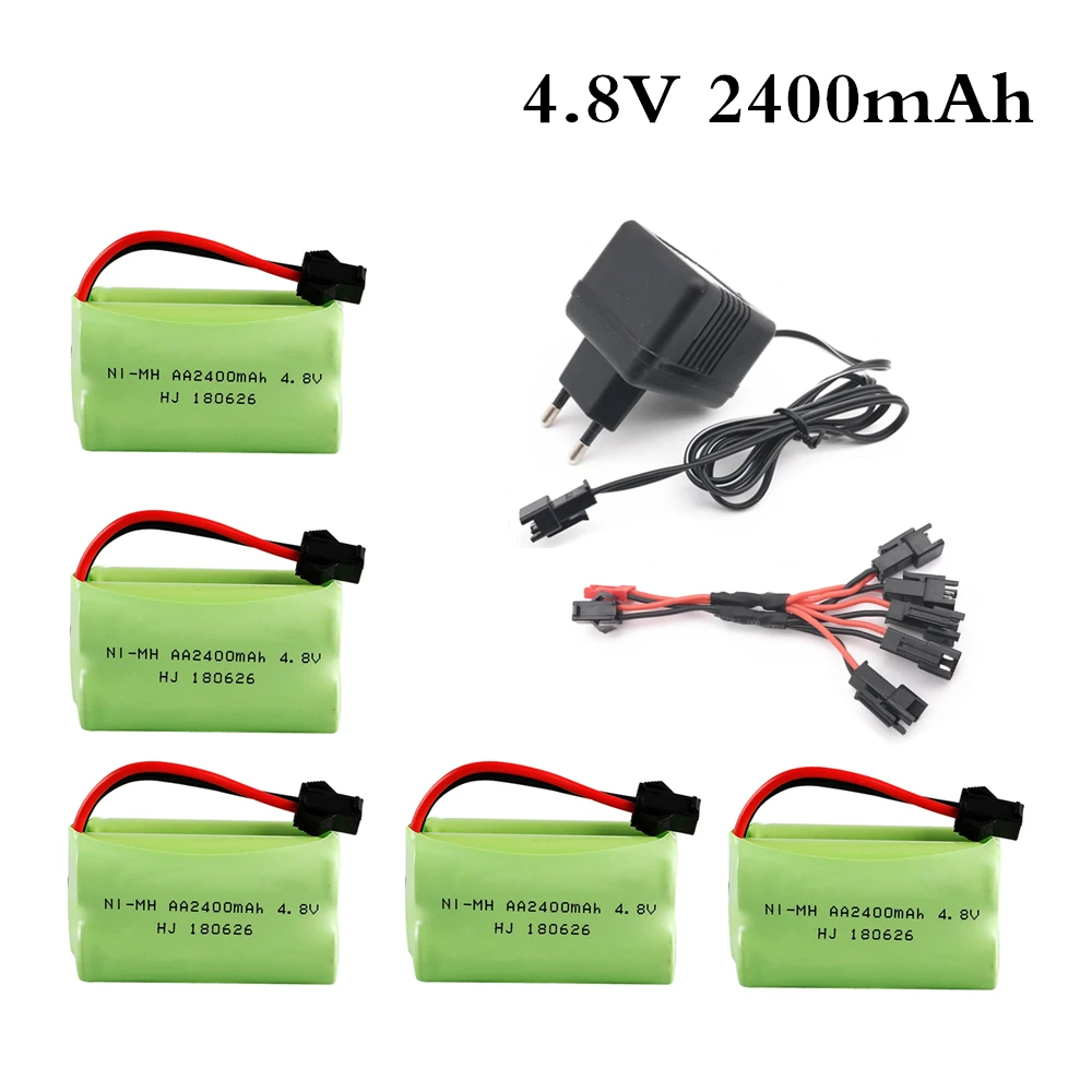 Никель-металлогидридная аккумуляторная батарея 4 8 в 2400 мАч с зарядным
