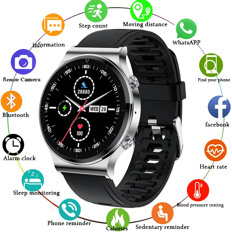 

LIGE Bluetooth телефон смарт-часы для мужчин s пульсометр кровяное давление многофункциональные спортивные часы IP68 Водонепроницаемые умные часы ...