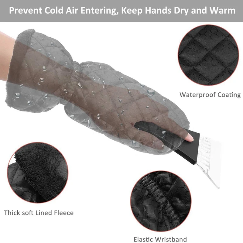 Двойной скребок для льда щетка снега с миттом удаление мороза автомобильных