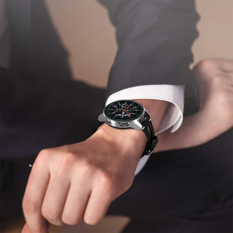 22 мм ремешок из натуральной кожи для samsung galaxy watch 46 мм S3 frontier huawei watch gt ремешок huami amazfit 1/2 Смарт-часы ремень