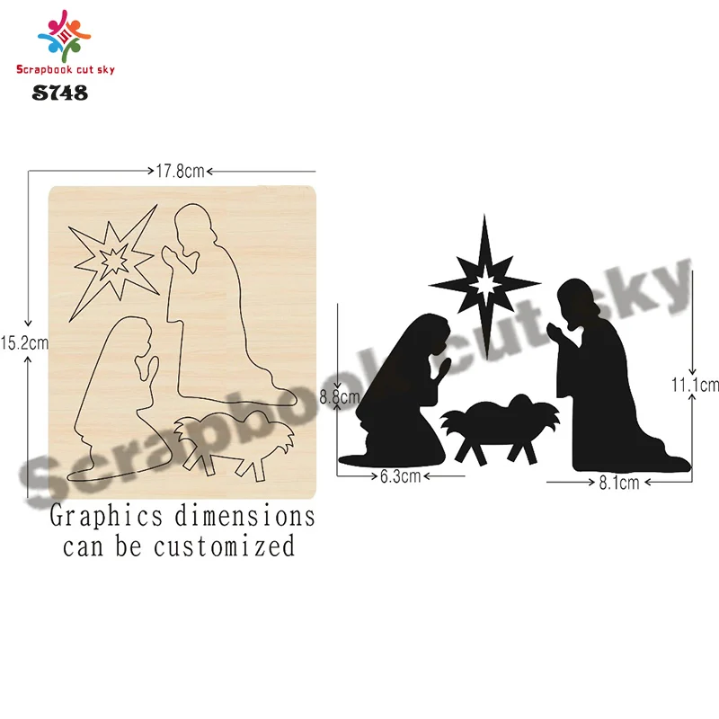 Ангел семья скрапбукинга вырезать небо и стальные деревянные штампы совместимы