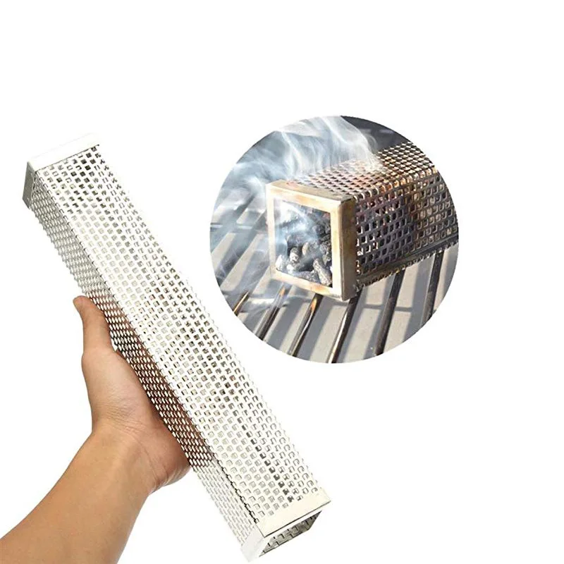 15cm BBQ Smoke Generators Stainless Steel Round Holes Pellet Smoker Tube Hexagon Cold Smoking Wood Barbecue Accessories | Дом и сад