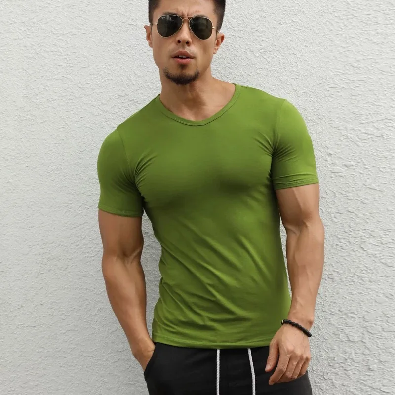 

J1870 -Workout fitness men Short sleeve t shirt men thermal muscle bodybuilding wear compression Elastic Slim exercise clothing
