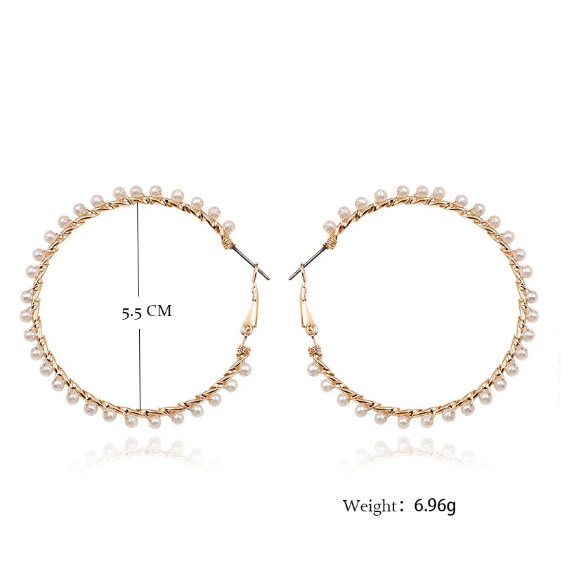 Fashion Big Circle Hoop Earring Handmade Beads Loop Huggie Earings For Women Party Creole Jewelry Pendientes Aretes Brinco Femme | Украшения