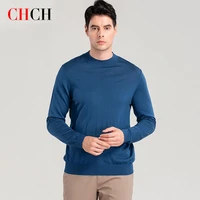chch 2021 autumn new mens round neck thin wool sweater classic style solid color business casual pullover male brand clothes