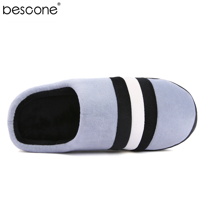 BESCONE/зимние мужские тапочки теплая хлопковая домашняя Нескользящая простая