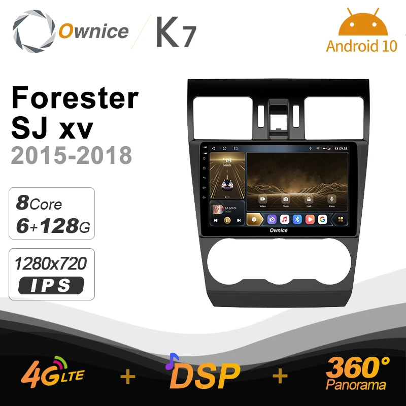 

K7 Ownice 6G+128G Android 10.0 Car Radio For Subaru Forester SJ xv 2012 - 2015 Multimedia DVD 4G LTE GPS Navi 360 BT 5.0 Carplay