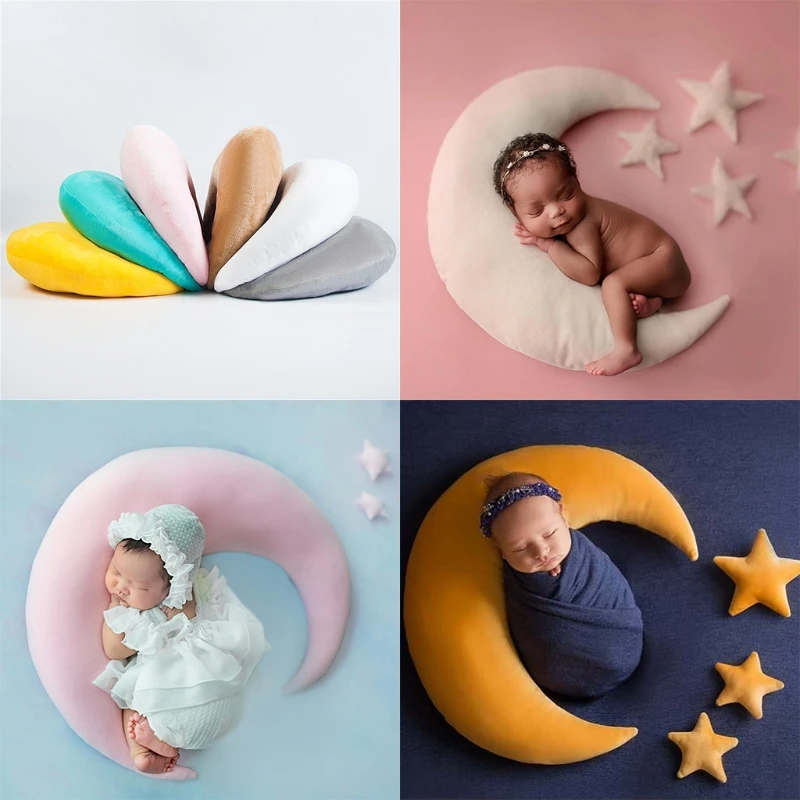 

Baby Posing Beans Moon Pillow Stars Set Newborn Photography Infants Photo Shooting Props