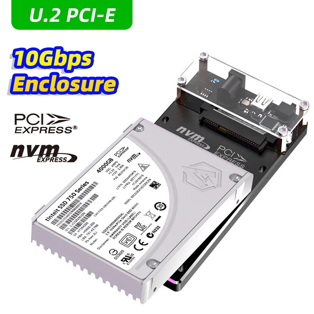 

U.2 PCIE SSD to Type-C Adapter U.2 NVME Enclosure HDD Hard Disk Box Connector Mobile Box Mobile Hard Disk Adapter