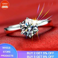 with certificate 18k white gold 1 carat zirconia gemstone engagement wedding band women gift jewelry ring no fade allergy free