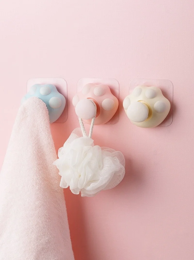 

Creative Cat Claw Telescopic Hook Viscose Cute Super Cute Sticky Hook Dormitory Household Key Chain Decorative Hook