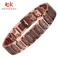 oktrendy copper magnets bracelets bangles men bracelet metal healing magnetic cross jesus christ wristband jewellery wholesale