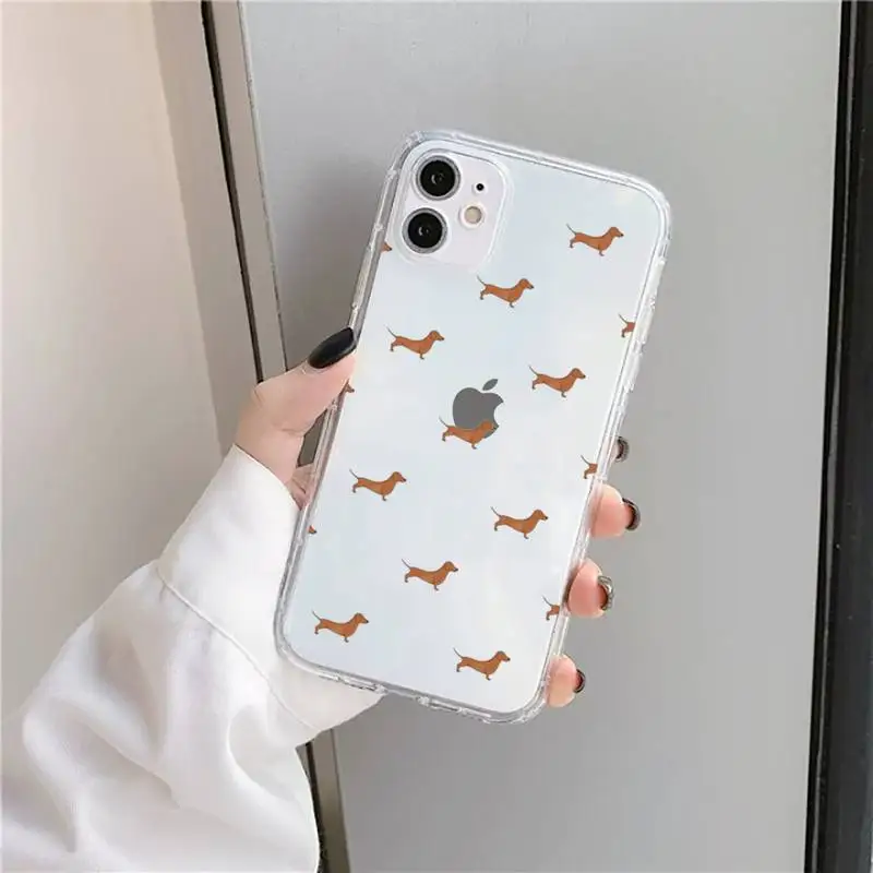 

Cartoons Dachshund Bulldog Phone Cases Transparent soft For iphone 5 5s 5c se 6 6s 7 8 11 12 plus mini x xs xr pro max