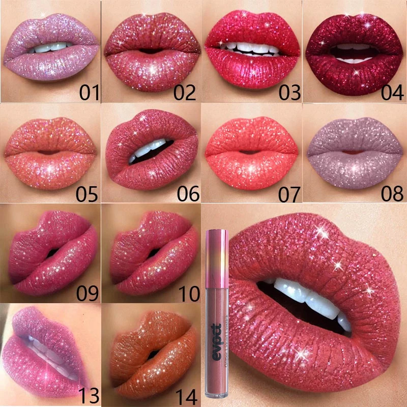 

15 Colors Nude Matt Liquid Lipsticks Glitter Shimmer Lip Gloss Waterproof Long Lasting Red Pink Lipgloss Makeup Cosmetics