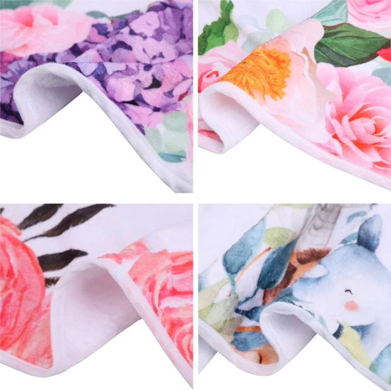 

Baby Blanket Soft Flannel Photography Monthly Photo Newborn Children Cartoon Elephant Milestone Sleeping Bath Crawling Mat