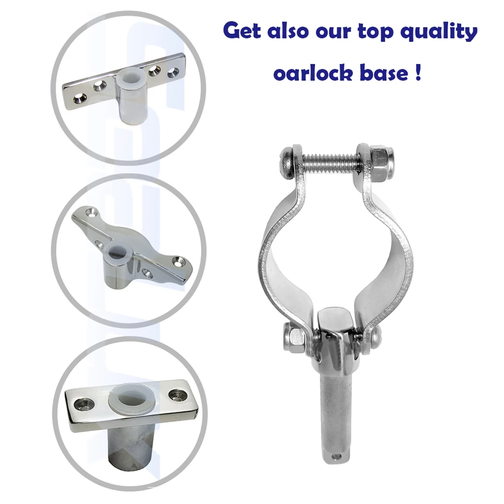 

Marine Stainless Steel 304SS Clamp on Oarlock for 1/2" Socket Boat Silver