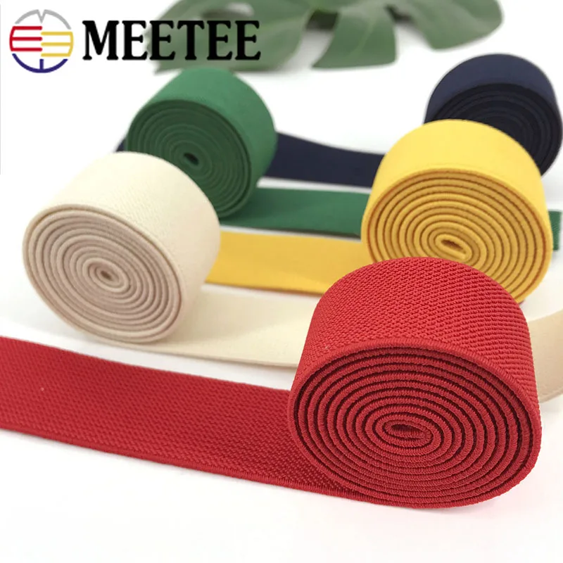 Эластичные ленты Meetee 5 метров 38 мм красочная толщина лента для одежды брюк талии