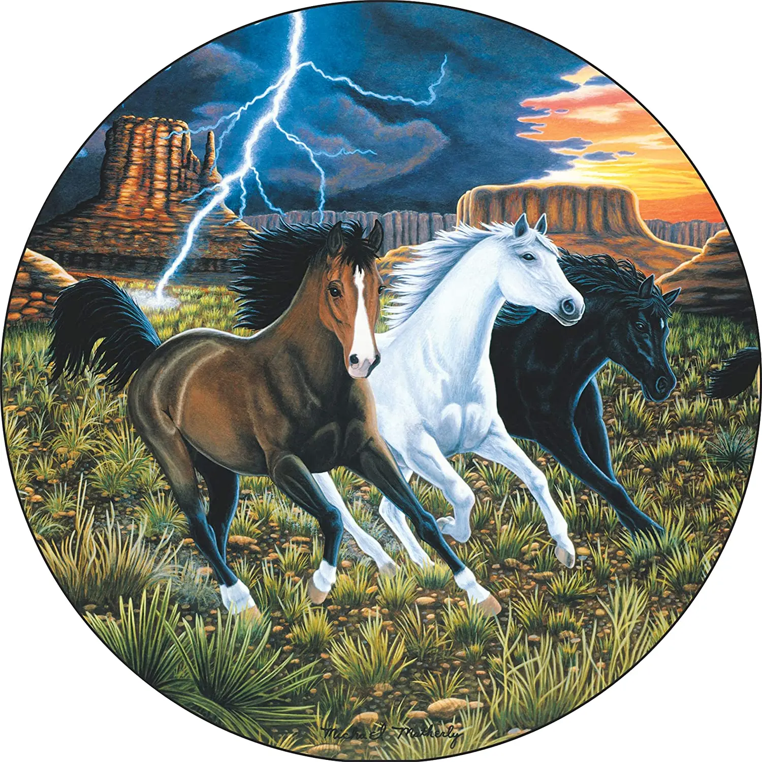 

TIRE COVER CENTRAL Thunder Run Horses in Desert Spare Tire Cover ( Custom Sizes