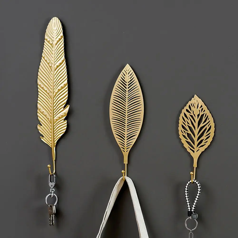 

1 шт., железный крючок в форме листьев, настенное украшение в скандинавском стиле, многофункциональный настенный крючок-вешалка для ключей, ...