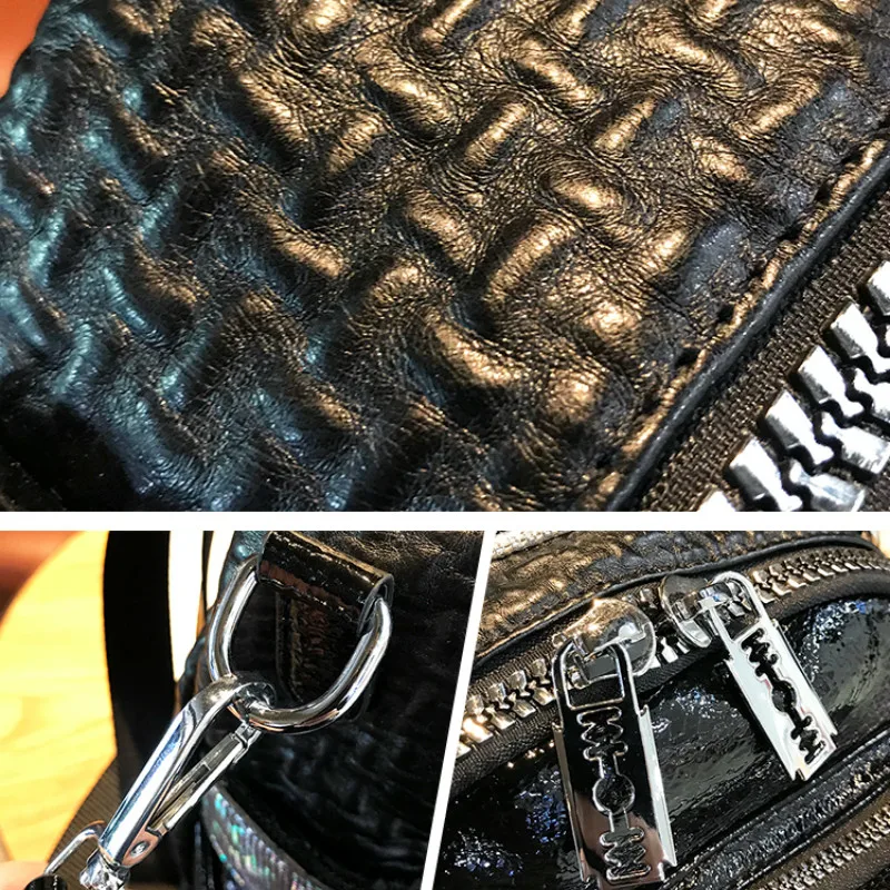 

Luxury Backpack Purse Women Shoulder Bag Leather Designer Fashion Shinning Sequins School Rucksack