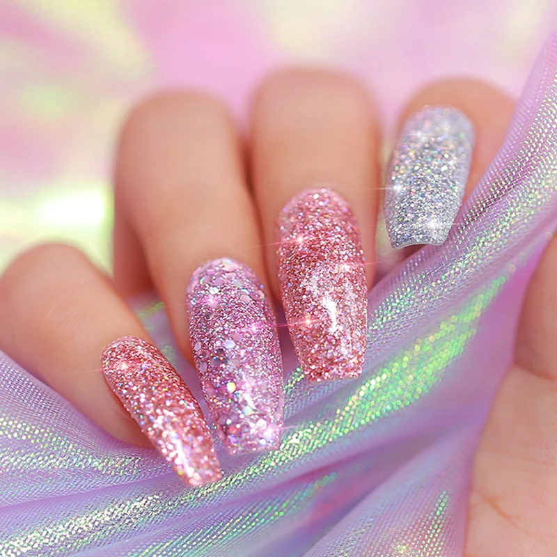 Azure Beauty новейший блестящий порошок розового цвета Блестящий Порошок для ногтей