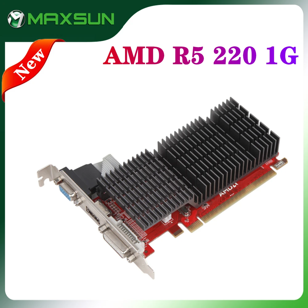 MAXSUN Новый настольный AMD R5 220 1 ГБ GDDR3 графические карты 64-битная HDMI-совместимая VGA DVI