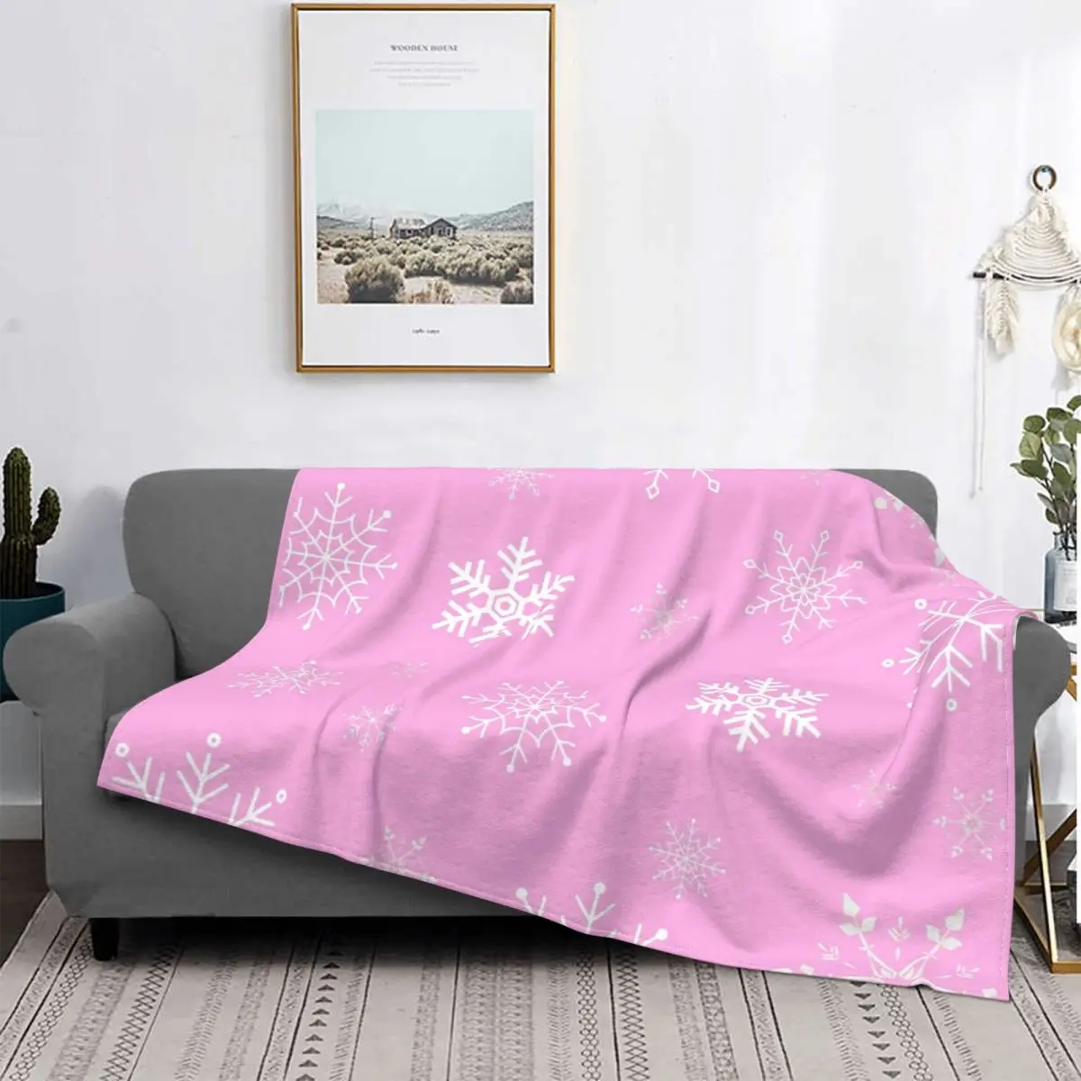 

Snowflakes Winter Christmas Holiday Snow Throw Blanket Blankets Spring/Autumn Warm Throw Blanket for Bedding Car Bedspreads