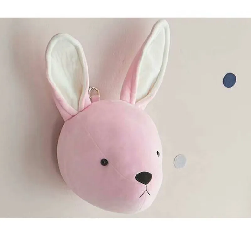 Rabbit Животные Слон Олень Зебра кролик голова тигра настенное крепление мягкие игрушки украшения для спальни войлочные работы настенные подвесные куклы реквизит для фотографий - Цвет: Rabbit