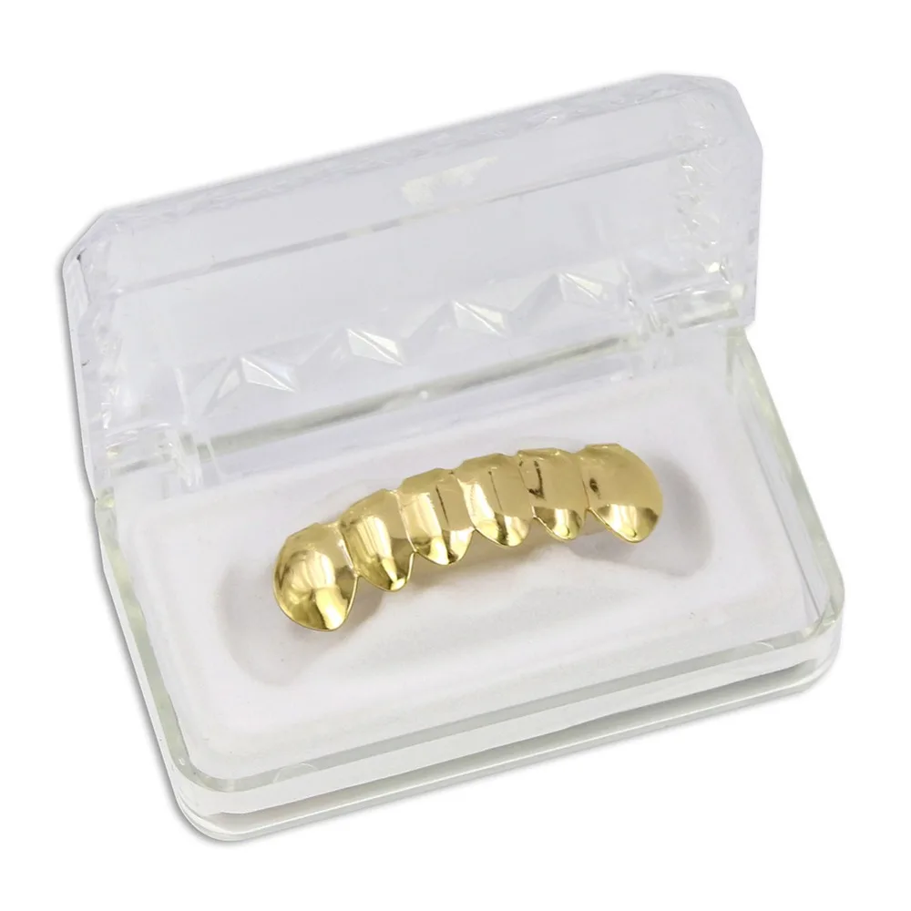 GUCY пользовательский подходят золото посеребренные хип-хоп ЗУБЫ Grillz верхней и нижней вампира зубы-клыки грили Шапки Набор с силиконовым