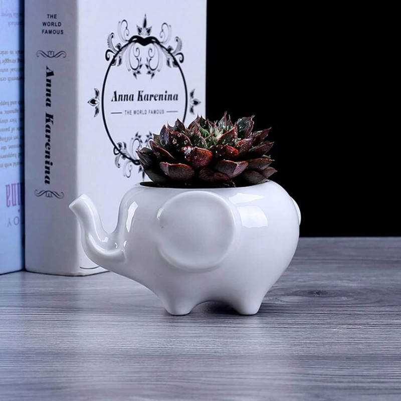 Flower Pot Planters White Elephant Ceramic Pote Vidro For Sale Garden Pots Vase Macetas Fleur Bonsai | Дом и сад
