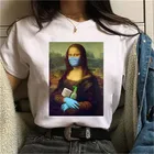 Забавная женская футболка с принтом Мона Лиза