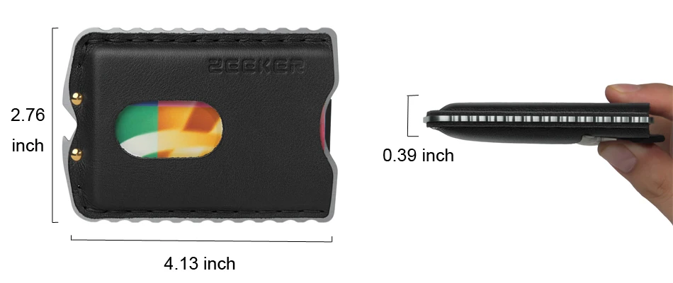 ZEEKER бумажник передний карман кошелек RFID Блокировка держатель кредитной карты минималистичный кошелек с кожей для мужчин