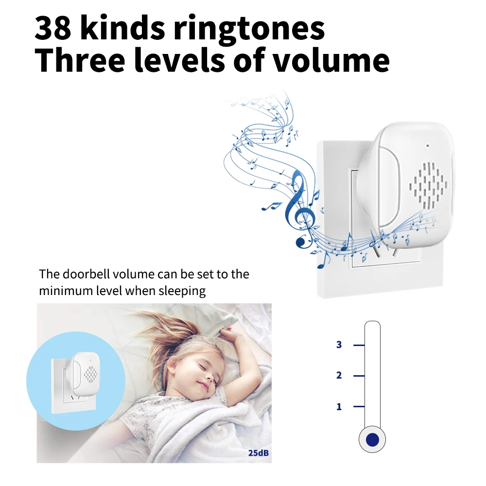 Домашний приветствующий дверной звонок Szaoju 433 МГц умный беспроводной с