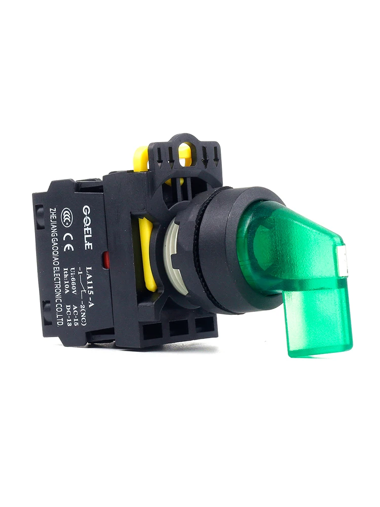 

5 PCS Push button switch Selector switch Long handle 2-Position LED Latching IP40 1NO 1NC 1N0+1NC 2NO 2NC LA115-A1-11CXD-R31