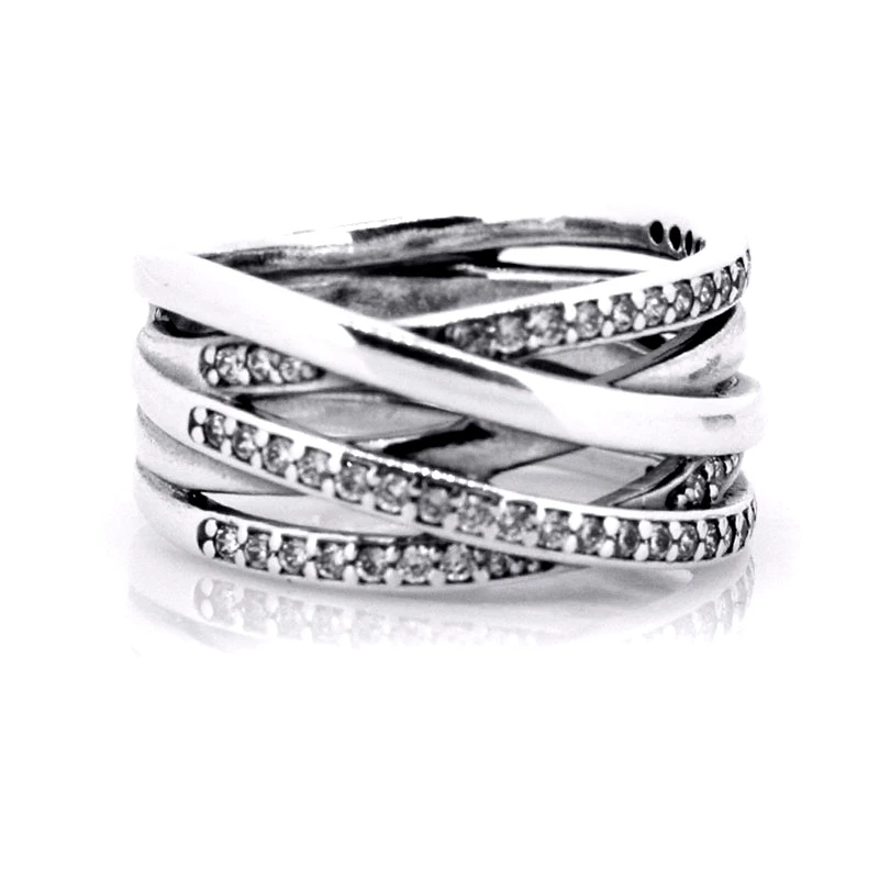 

Silver Rings with Clear Cubic Zirconia 100% 925 Authenic Sterling Silver Jewelry for Women Wholesales Free Shipping