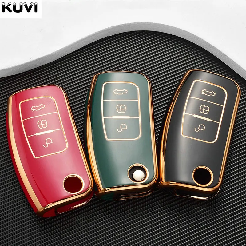 Модный автомобильный флип-чехол из ТПУ для ключа чехол-брелок Ford Focus 2 MK2 Fiesta Mondeo