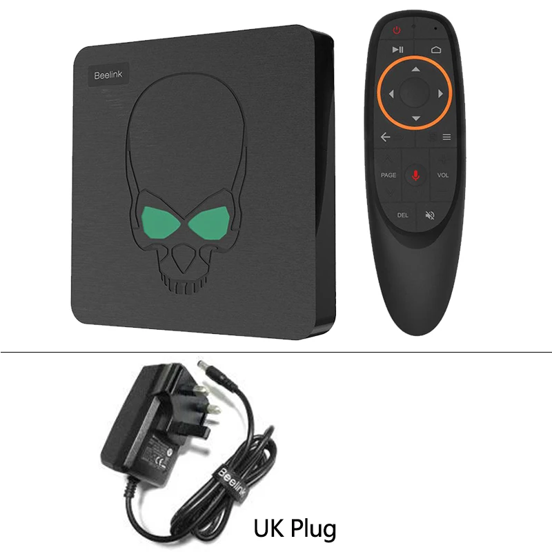 Beelink GT-King Android 9,0 четырехъядерный Bluetooth 4,1 tv BOX Amlogic S922X 4G/64G 2,4G+ 5G 1000M LAN Wifi USB 3,0 голосовой пульт дистанционного управления - Цвет: UK Plug