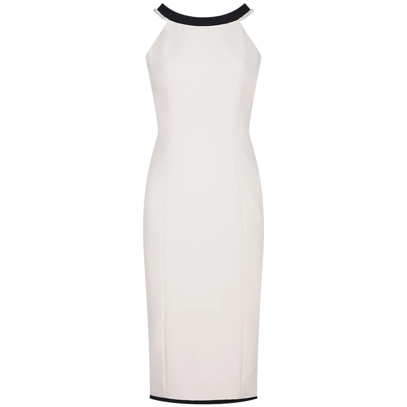 Платье YIGELILA женское с открытой спиной облегающее однотонное платье футляр до