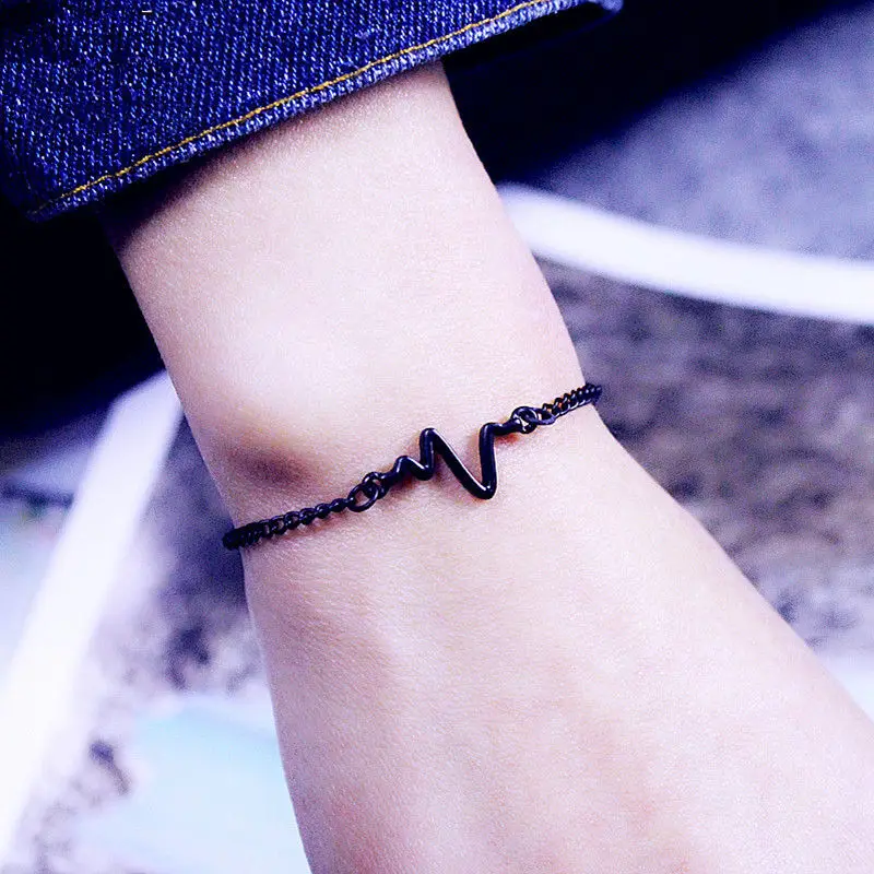 LC245 3 вида цветов браслет цепочка с сердцебиением и цепочкой висячими ювелирными