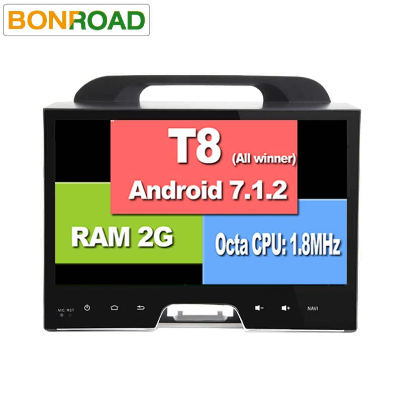 Автомобильный планшет Bonroad Eight Core10 2Din Android 7.1.2 IPS экран 1024*600 GPS радио и
