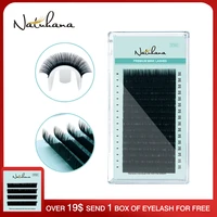 natuhana wholesale 16rowstray b c d curl natural mink eyelash extension individual fake eyelashes false eye lashes extension