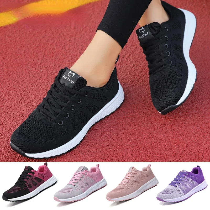 

Sneakers Women Shoes Flats Casual Ladies Shoe Woman Lace-Up Mesh Light Breathable Female zapatillas de deporte para mujer