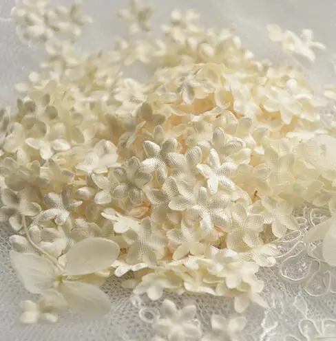 Champagne 1.2cm 100 шт/1 упаковка, атласная, 3D, прессованная, Zou, лепесток, цветок, кусок, атласная мини-лента, аксессуары для цветов RS1279 - Цвет: Champagne 1.2cm