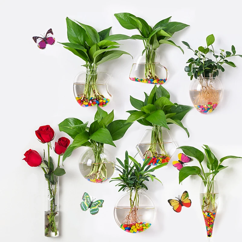 1 шт. настенная ваза в современном стиле стеклянная для домашнего офиса товары