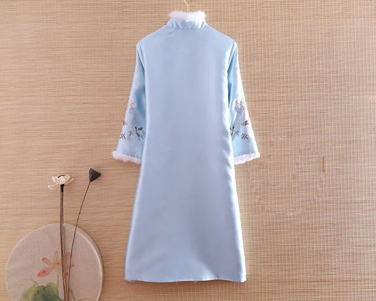 Высококачественный зимний женский тренчкот топ в китайском стиле ретро с